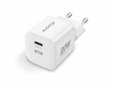 Rychlá nabíječka ALIGATOR Mini, PD 20W, USB-C/USB-C kabel, bílá
