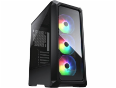 COUGAR PC skříň MX430 Air RGB Black Mid Tower Air Vents Front Panel with ARGB strips 3 x ARGB Fans 4mm TG Left  Panel