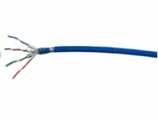 FTP kabel PlanetElite, Cat6A, drát, 4pár LS0H, Dca, stíněný, modrý, 500m