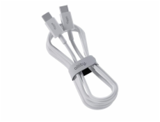 Datový kabel Allity AUC-03 USB-C/USB-C 1m 100W bílý