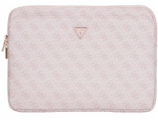 Guess Kabelka Sleeve 14 4G s trojúhelníkovým logem a kapsou na zip růžová