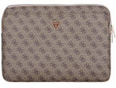 Guess Hnědá kabelka Sleeve 14 4G s trojúhelníkovým logem a zipem