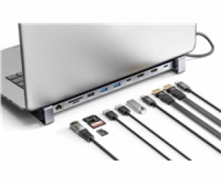 MANHATTAN Dokovací stanice USB-C 10v1, 2xHDMI, USB-C 3.0,...