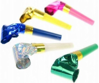 Party Deco Holografické rozšiřitelné trumpetové píšťaly -...
