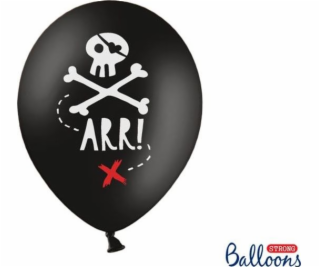 Party Deco Balloons Strong, Pirates, černé s bílou lebkou...