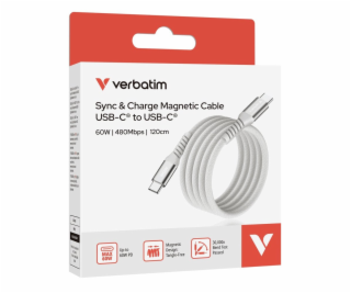 Verbatim USB-C->C magnetický kabel Sync & Charge 60W šedý