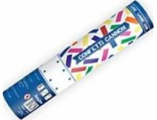 Party Deco Tube vystřelovací konfety, barevné proužky, 20 cm, univerzální