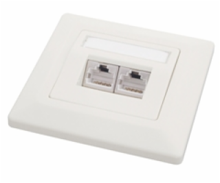Solarix Zásuvka CAT5e UTP 2 x RJ45 pod omietku biela