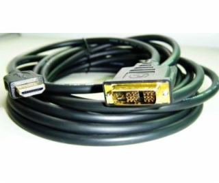 Kábel HDMI-DVI 3m, M / M tienený, pozlátené kontakty