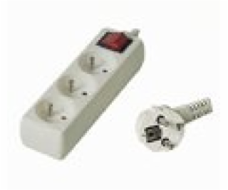 PremiumCord PP3K-03 230V 3m 3 zásuvky + vyp