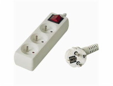 PremiumCord PP3K-05 230V 5m 3 zásuvky + vyp