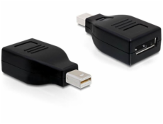DeLock adaptér DisplayPort mini samec&gt; DisplayPort samica, čierny
