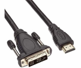 Kábel HDMI-DVI 2m, M / M tienený, pozlátené kontakty