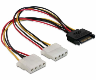 Power Adapter SATA 15-pin samec na 2x Molex 4-pin samica,...