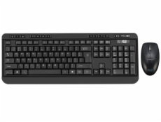 Adesso WKB-1320CB/ bezdrátový set 2,4GHz/ multimedia/ antimikrobiální/ optická myš 1200DPI/ USB/ černá/ US layout