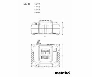 Metabo ASC 55, 12–36 V, „AIR COOLED“ Nabíječka 