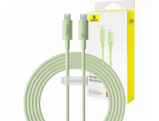 Rychlonabíjecí kabel Baseus USB-C na USB-C Habitat Series 2m 100W (zelený)