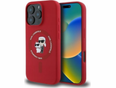 Karl Lagerfeld KARL LAGERFELD kryt pro IPHONE 16 Pro Max kompatibilní s MagSafe KLHMP16XSCMKCRHR (silikonový kroužek KC) červený