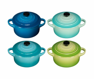 Le Creuset Stoneware Set of 4 petite Casseroles 10x5cm ocean