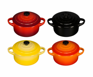 Le Creuset Stoneware Set of 4 petite Casseroles 10x5cm red