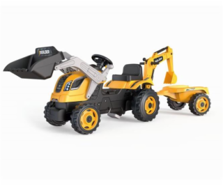 Šlapací traktor Smoby Builder Max s bagrem a vozíkem