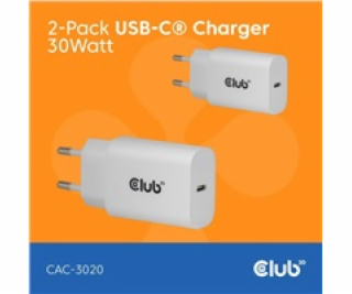 Club3D Nabíječka, USB-C, Power Delivery 15V/2A, 2-pack, bílá