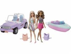 Panenka Barbie Mattel PROMO BARBIE 2 panenky, Jeep a motorový člun GXD66
