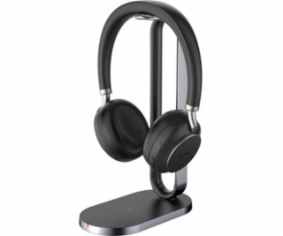 Bezdrátová sluchátka BH76 černá USB-C + nabíjecí stojánek