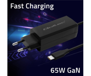 Qoltec 65W GaN nabíječka do zásuvky | 5–20 V | 3–3,25 A |...