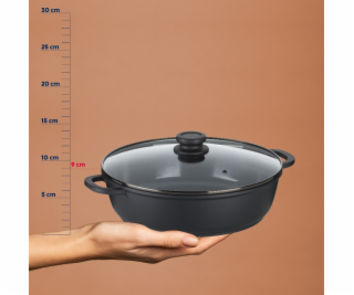 Servírovací pánev ATURA litý hliník černá 32 cm KL-15167
