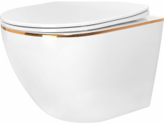 Rea Závěsná toaleta Carlo bílá Mini Flat Gold Edge