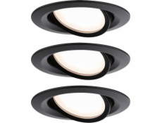 Paulmann Zapuštěné svítidlo NOVA PLUS COIN LED DIM naklápěcí sada 3x6W 470lm 93mm 2700K IP65 230V matná černá