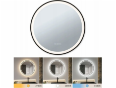 Paulmann Stropní lampa s podsvíceným zrcadlem MIRRA LED IP44, bílý vypínač, 750lm, 230V, 11,5W, stmívatelná, černá/zrcadlová