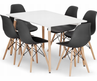 Leobert Sada obdélníkového stolu ADRIA 120x80 bílý + 6 ži...