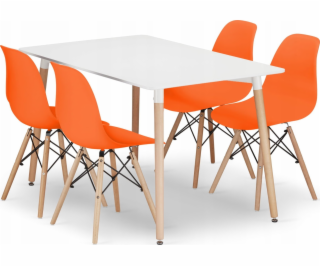 Leobert Sada obdélníkového stolu ADRIA 120x80 bílý + 4 ži...