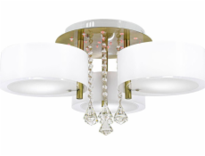 Mdeco Stropní lampa Stínidlo stropní LAMP DRS8006/321QG MDECO glamour LUMINAIRE s krystaly do jídelny bílá mosaz