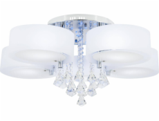 Mdeco Stropní lampa ELMDRS8006/5 8C Kovové svítidlo MDECO s dálkovým ovládáním, křišťálové, glamour, chrom, bílé