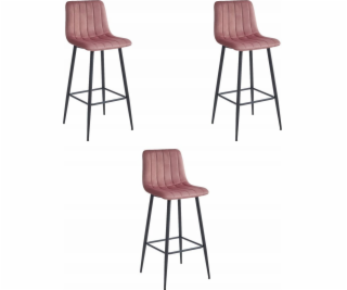 Leobert POZZA stolička - tmavě růžový samet / černé nohy x 3