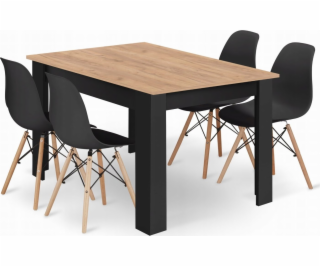 Leobert Sada stolů NP 120x80 Craft Black + 4 židle OSAKA ...