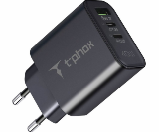 T-Phox Nabíječka FLEXI 40W 2xUSB-C/USB ČERNÁ