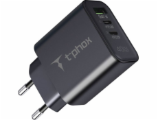 T-Phox Nabíječka FLEXI 40W 2xUSB-C/USB ČERNÁ
