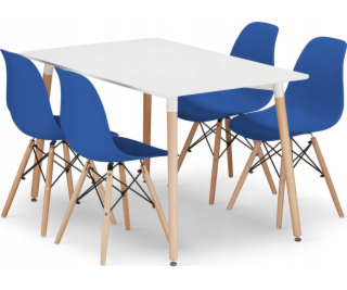 Leobert Sada obdélníkového stolu ADRIA 120x80 bílý + 4 ži...