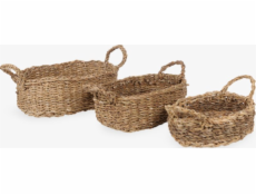 Giftdecor Dárkové dekorace Košíky z mořské trávy Oválné GOW, 3 kusy