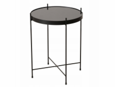 Kovový stůl se skleněnou deskou, SHERIN, 50 cm