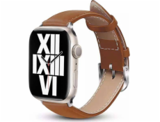 Crong Crong Noble Band - Remienok z prírodnej kože pre Apple Watch 42/44/45/49 mm (Mokka)