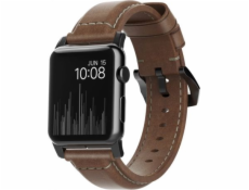 Nomad Řemínek NOMAD Tradiční kožený hnědý 42mm / 44mm konektor černý