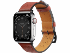 Hurtel Strap Kožený kožený remienok Apple Watch SE, 8, 7, 6, 5, 4, 3, 2, 1 (41, 40, 38 mm) páskový náramok červený