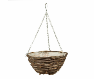 Prútený drevený závesný hrniec, O30cm