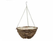 Prútený drevený závesný hrniec, O30cm