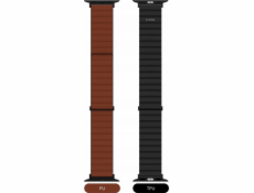 Řemínek Jcpal JCPal FlexDuo pro Apple Watch 42/44/45/49 mm černá/hnědá – bezpečnost zaručena. Jednoduché splátky. Doprava zdarma od 170 PLN.